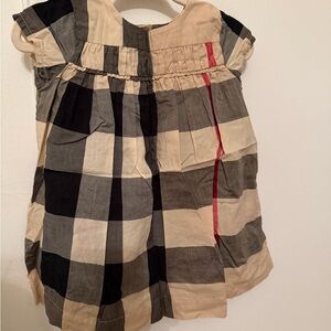 Burberry Kids Dress in Black, Gray, and Cream